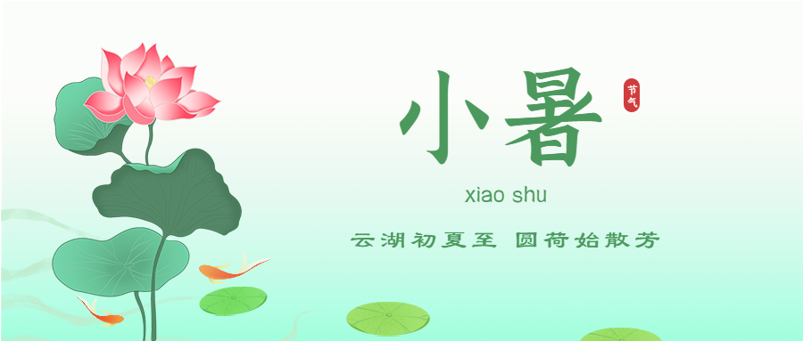 手绘清新小暑节日介绍活动宣传微信公众号首图