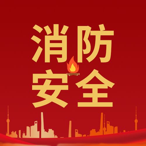 红色简约火灾消防安全实践活动介绍城市剪影火苗次图