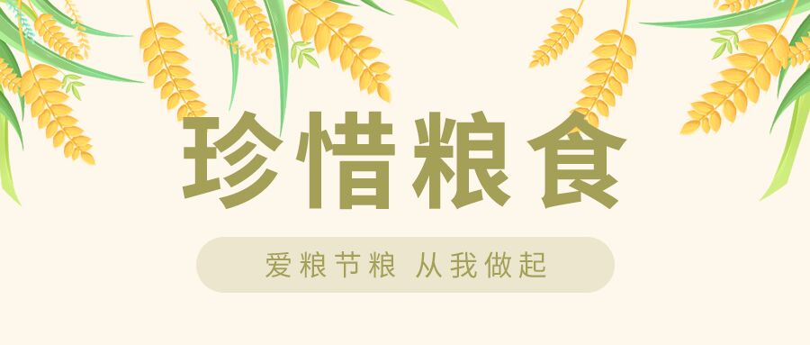 珍惜粮食小麦插画微信公众号首图